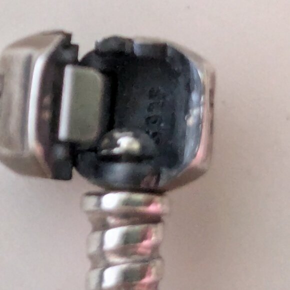 PANDORA Dual Wrap Black Corded Leather Bracelet & Two Charms - Picture 7 of 9